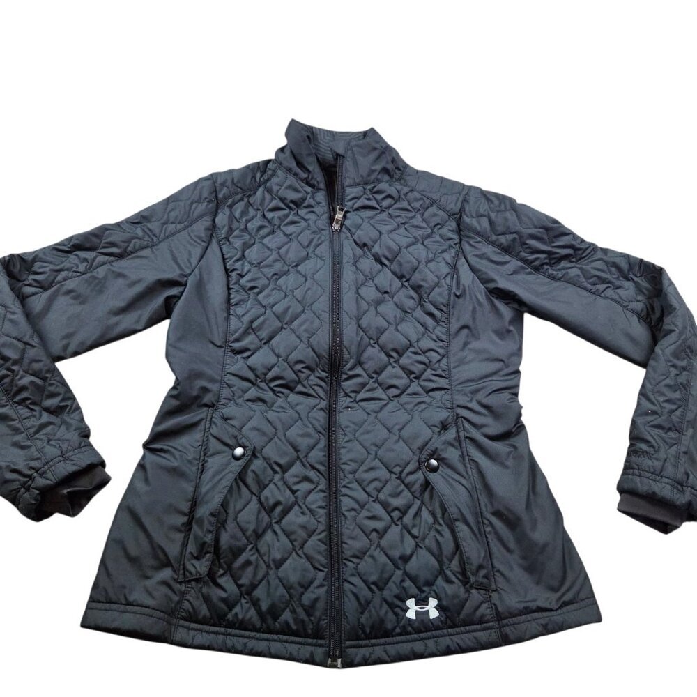Under Armour Jacket Womens Small Black Full Zip Primaloft Quilted